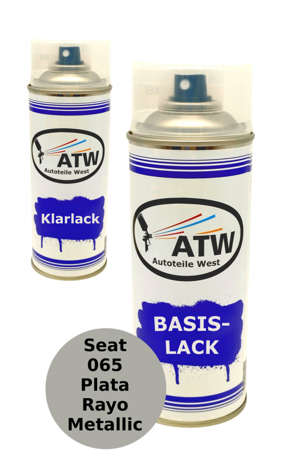 Autolack für Seat 065 Plata Rayo Metallic+400ml Klarlack Set